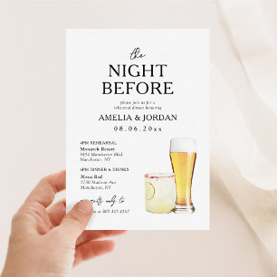 Invitation La Nuit Avant Le Dîner Répétition & Boissons Invit