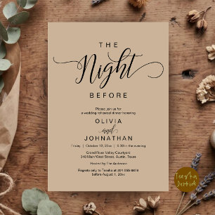 Invitation La Nuit Avant le Mariage Dîner de Répétition Moder