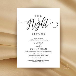 Invitation La Nuit Avant le Mariage Dîner de Répétition Moder