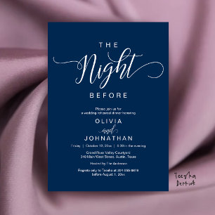 Invitation La Nuit Avant le Mariage Dîner de Répétition Moder