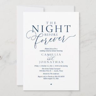 Invitation “La Nuit Avant Pour Toujours” Dîner de Répétition