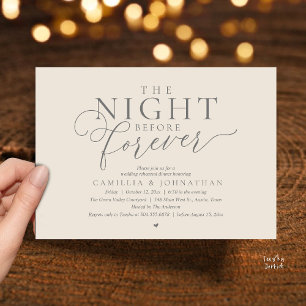 Invitation “La Nuit Avant Pour Toujours” Dîner de Répétition