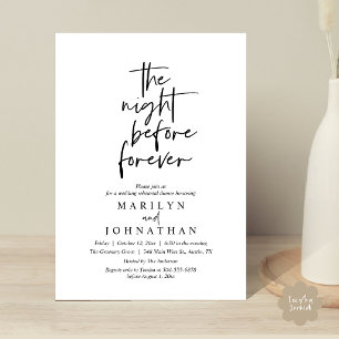 Invitation La Nuit Avant Pour Toujours, Dîner de Répétition d