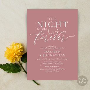 Invitation La Nuit Avant Pour Toujours, Dîner De Répétition M