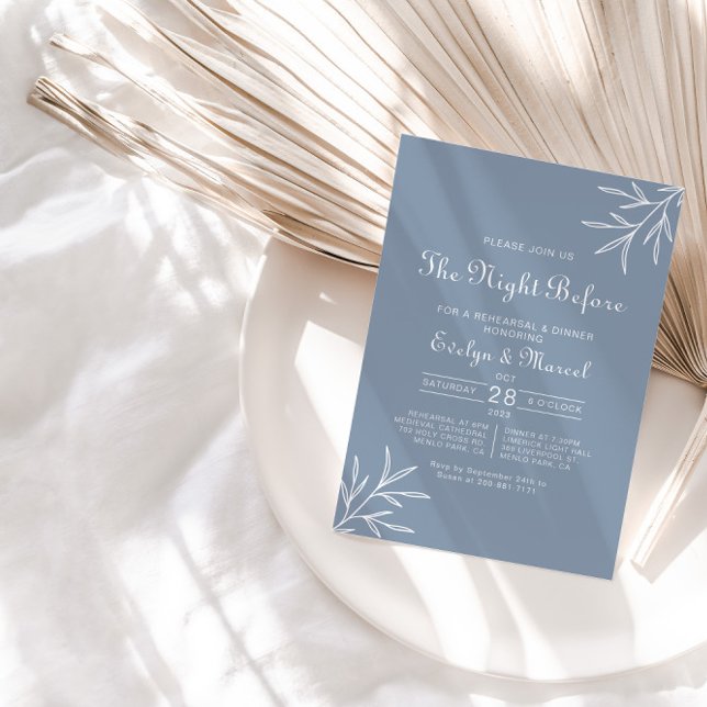 Invitation La Nuit Bleue Dusty Avant Le Dîner De Répétition (Créateur téléchargé)