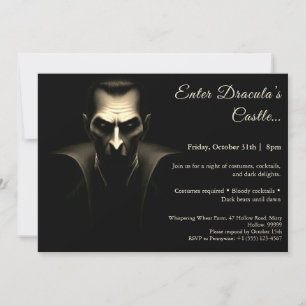 Invitation La nuit de Dracula   Fête de costumes d'Halloween 