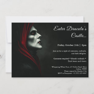 Invitation La nuit de Dracula   Fête de costumes d'Halloween 