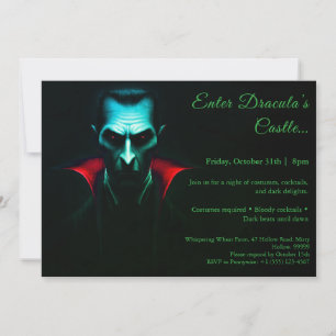 Invitation La nuit de Dracula Fête du costume d'Halloween