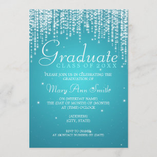 Invitation La nuit élégante de fête de remise des diplômes
