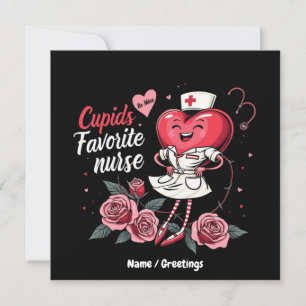 Invitation La nurse préférée de Cupidon, drôle et mignonne po