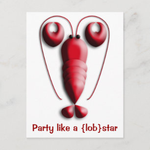 Invitation La partie aiment un Lobstar rouge avec la pince en