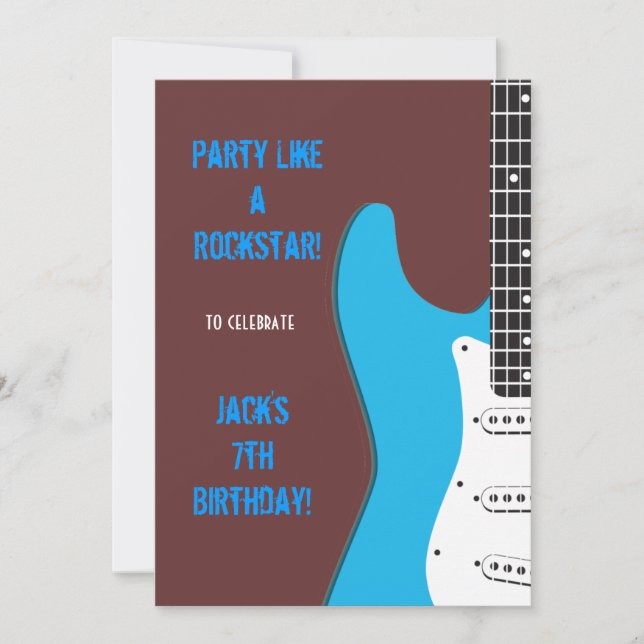 Invitation La partie aiment un Rockstar bleu (Devant)
