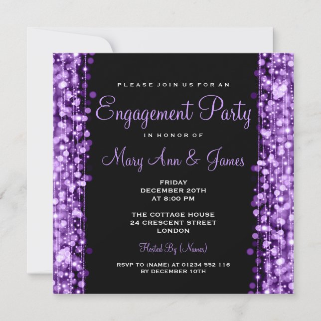 Invitation La partie de fiançailles de mariage miroite (Devant)