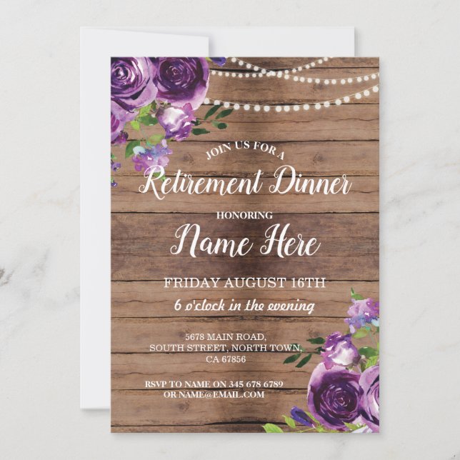 Invitation La partie de retraite retirent l'invitation en (Devant)