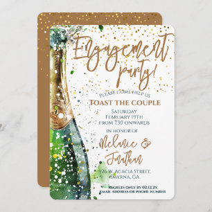 Invitation La Partie Engagement Toast Le Couple Bubbly Boutei