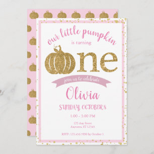 Invitation La Parties scintillant d'or rose petit Citrouille