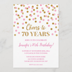 Invitation La Parties scintillant en or rose Confetti brille