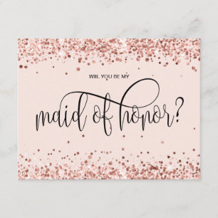 Invitation la parties scintillant rose moderne sera-t-elle ma