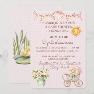 Invitation La Petite Canette Est En Route Baby Shower