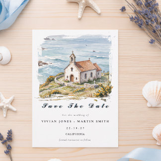 Invitation La petite chapelle au bord de la mer, sauvegardez