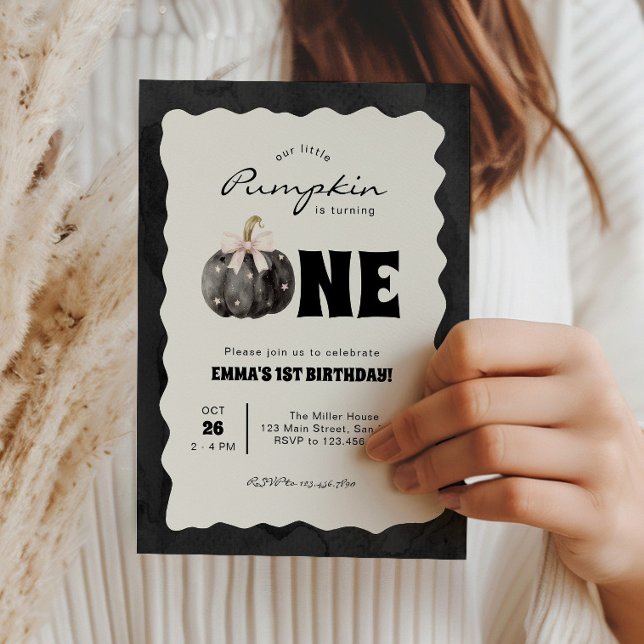 Invitation La petite citrouille fête son premier Halloween (Créateur téléchargé)