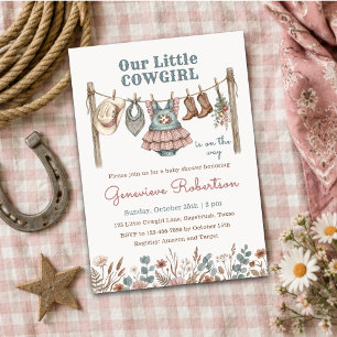 Invitation La Petite Cowgirl Est En Route Baby Shower Vintage