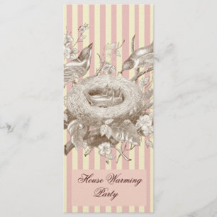 Invitation La Petite Famille sur rose et crème Maison Réchauf
