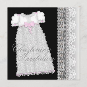 Invitation La petite fille de Pearls Gown Pink Black Christen