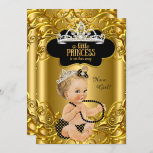 Invitation La petite princesse est en chemin Baby shower Blon