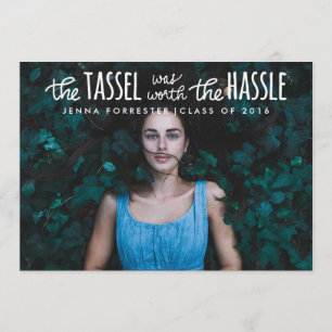 Invitation La Photo D'Un Diplômé Tassel Vaut La Peine Du Scri