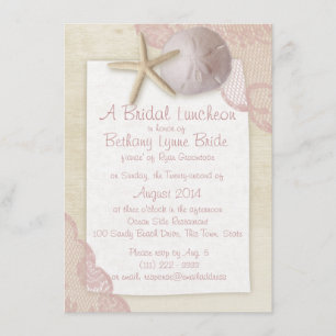 Invitation La plage et la Fête des mariées de dentelle précie