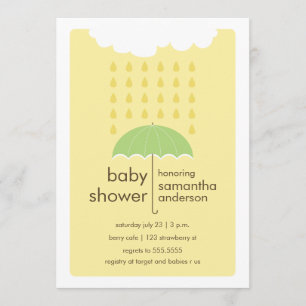 Invitation La pluie laisse tomber l'invitation du Baby shower