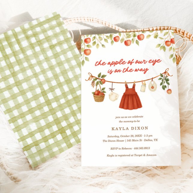 Invitation La pomme de nos yeux Baby shower d'automne d'autom (Créateur téléchargé)