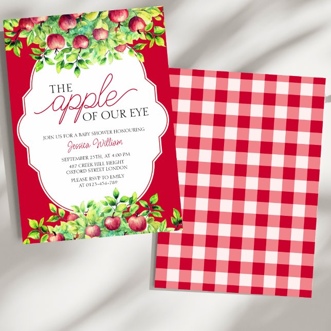 Invitation La pomme de notre Baby shower d'action de grâces o (Créateur téléchargé)