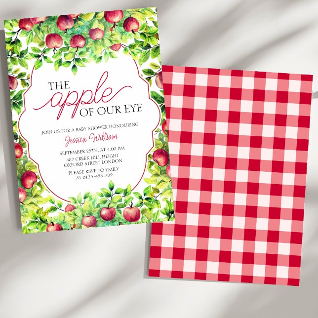 Invitation La pomme de notre Baby shower d'action de grâces o (Créateur téléchargé)