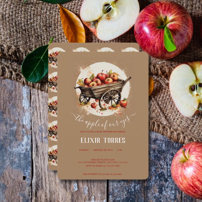 Invitation La Pomme De Notre Baby shower Oeil (Créateur téléchargé)