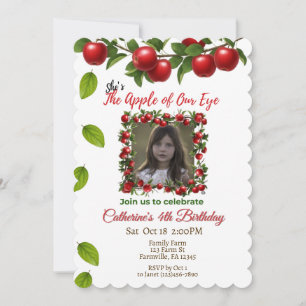 Invitation La pomme de notre oeil   Photo de l'anniversaire d