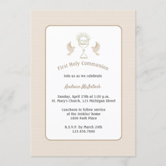 Invitation La Première communion branchée Tan en effervescenc