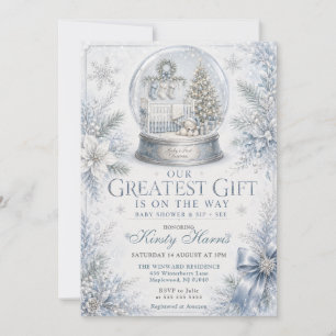 Invitation La première Noël de bébé Bain de bébé d'hiver