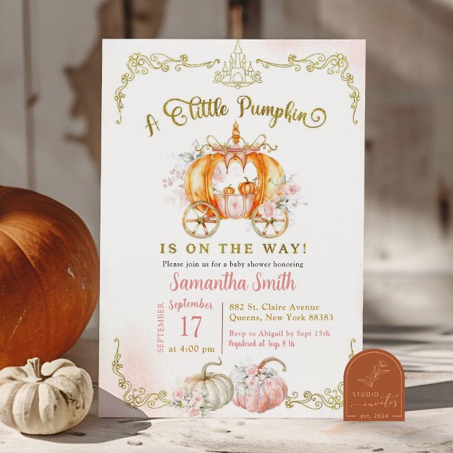 Invitation La princesse d'automne arrive Bébé Shower (Créateur téléchargé)