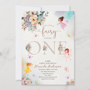 Invitation La princesse de la fée magique Florale tourne une 