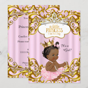 Invitation La princesse est en route Baby Shower Rose Ethniqu