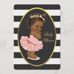 Invitation La Princesse Ethnique Tutu Cute Blancs Noirs