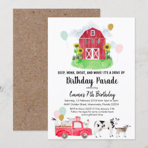 Invitation La promenade des animaux de ferme par Birthday Par