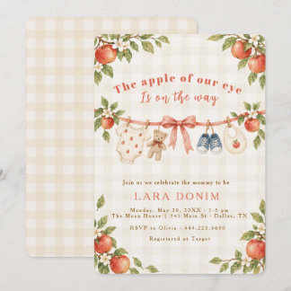 Invitation La Prune de nos Yeux Fête de Bébé Fille Automne