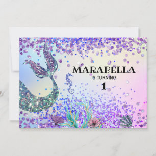 Invitation *~* La queue de la sirène Anniversaire de la fille