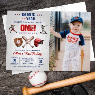 Invitation La recette de l'année Baseball 1er Anniversaire Ph