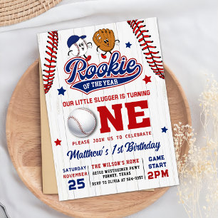 Invitation La recette de l'année Baseball 1er Anniversaire Ph