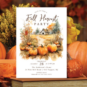 Invitation La récolte d'automne rustique Thanksgiving