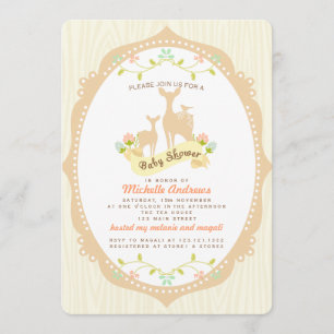 Invitation La région boisée vintage mignonne adule le baby